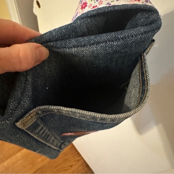 Handcrafted Upcycled Denim Bag Toe lined dog patches - Picture 6 of 8